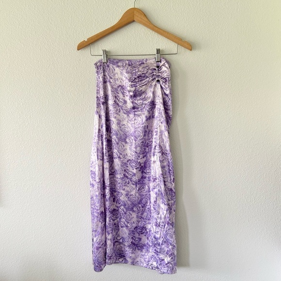 Ganni Floral Printed Midi Skirt & Cami Top Set in Violet - Picture 3 of 13